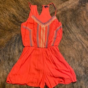 Coral orange romper size small